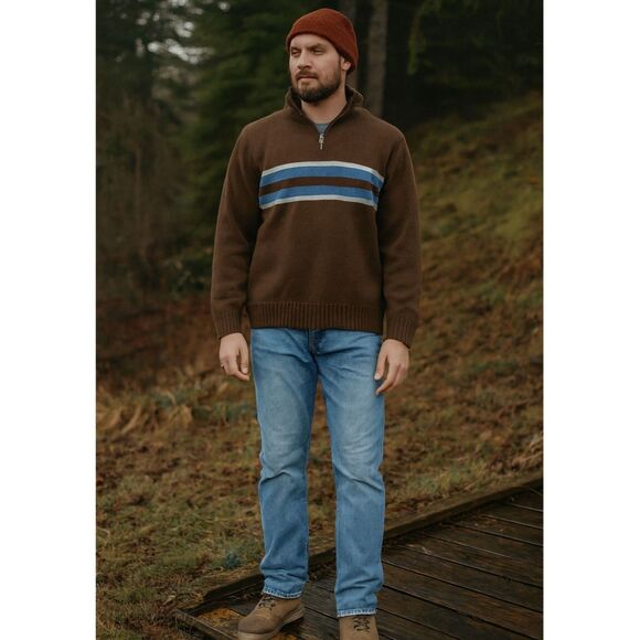 Timberland Lambswool 1/4 Zip Sweater Mens Sz XL Y2k Earthy Stratham Outdoor Gear - Picture 1 of 13